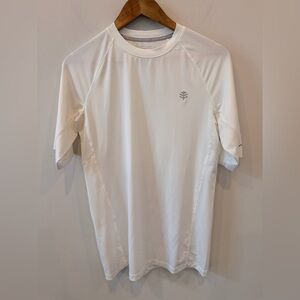 Coolibar UPF 50+ Performance Tee White Short Sleeve Sun Shirt Mens Small